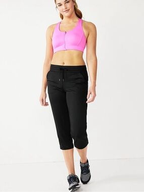 New Tek Gear midrise on the go Black Athletic Capri Pants size xxl